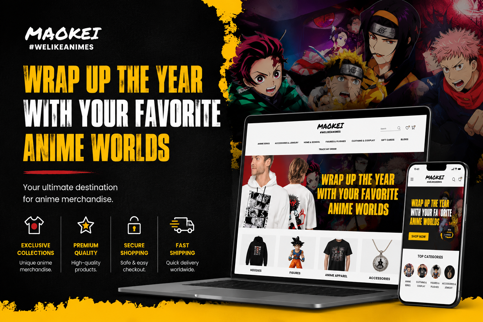 Maokei Shop, boutique anime responsive
